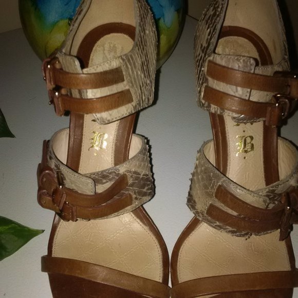 L.A.M.B. Brown and Tan Heels - Picture 3 of 4